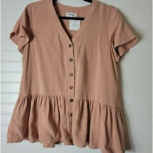 Love Sadie Dusty Rose Blouse- 30% Linen
